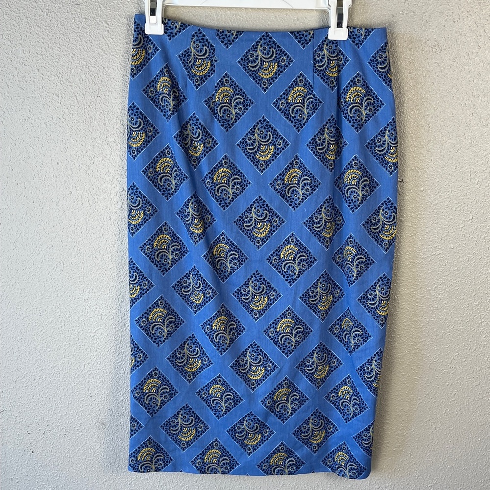 Veronica Beard Troye Skirt Light Blue Multi Size 8